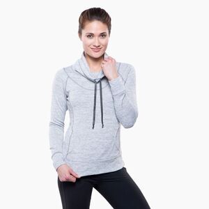 Kuhl Women's Ash Gray Lea Drawstring Cowl Neck Pullover Sweatshirt Size Small